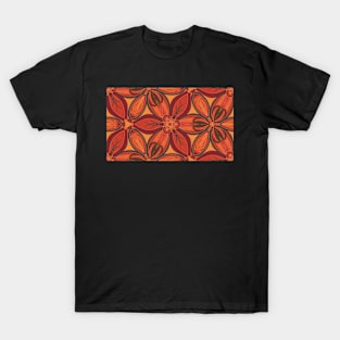 Flowers in a terracotta seamless pattern T-Shirt